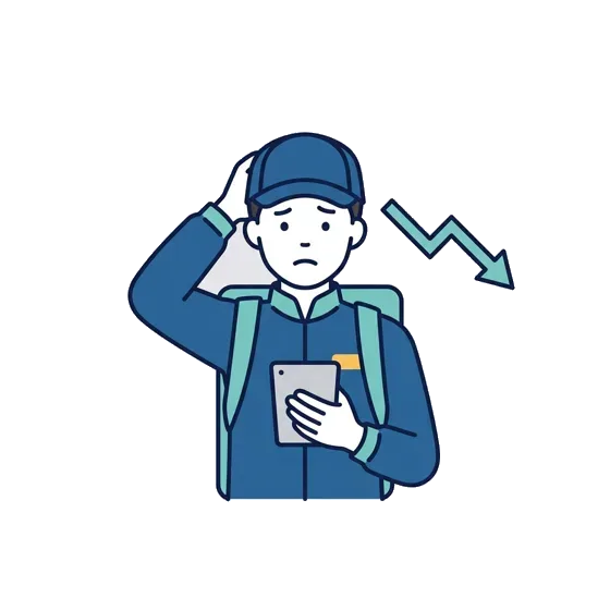 案件が安定して取れるか不安なドライバー