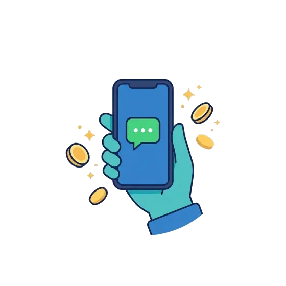 スマホのチャットで無料相談できるイメージ