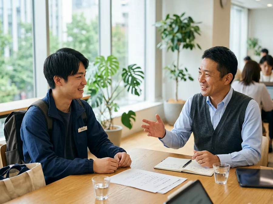 軽マッチの専任担当がドライバーの独立相談に丁寧に対応している様子