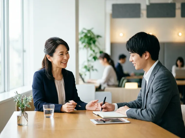 専任担当がドライバーの希望をヒアリングする様子