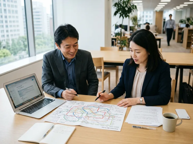 独立プランと案件を提案する打ち合わせの様子