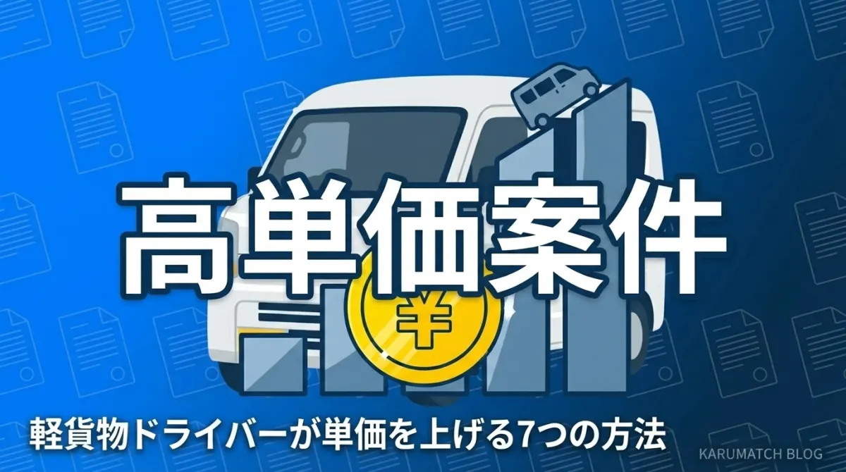 軽貨物 高単価 案件 取り方 単価アップ 7つの方法 2026年