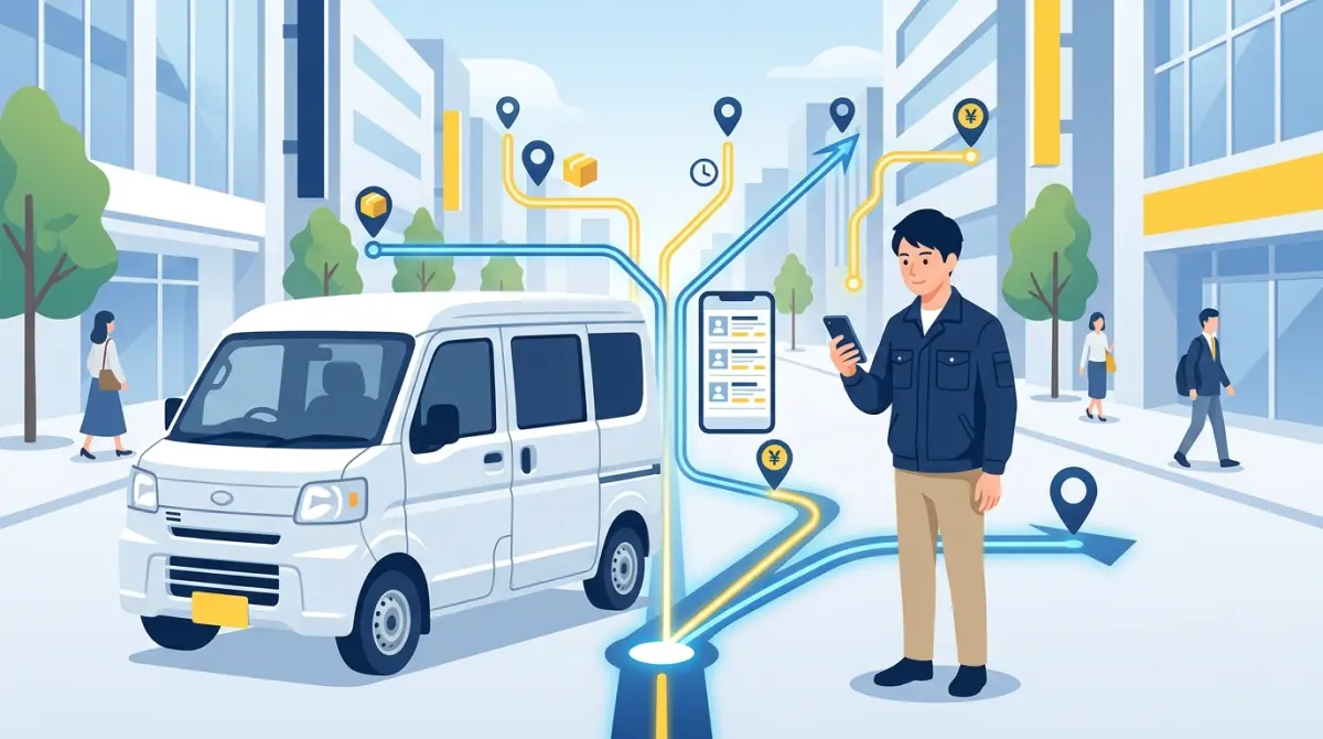 軽貨物の案件の探し方を探すドライバーのイメージ