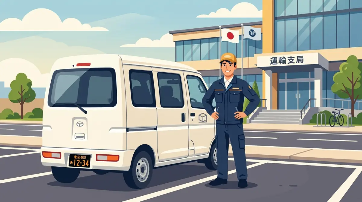 軽貨物の黒ナンバー（事業用ナンバー）を取得して仕事を始めるドライバーのイメージ