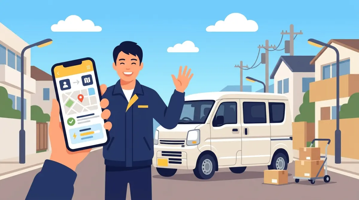 軽マッチで低コストに軽貨物を開業するドライバーのイメージ
