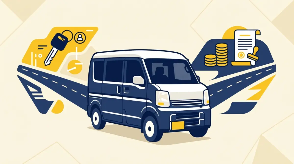 軽貨物の車をリースするか購入するか2つの選択肢を比較するイメージ