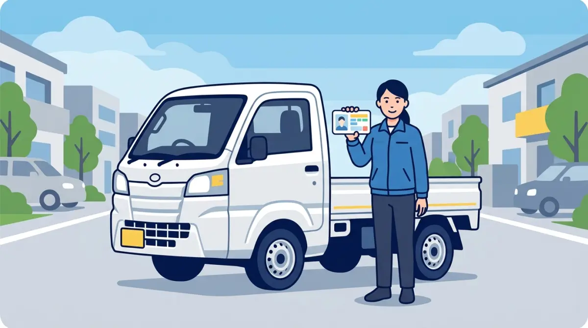 運転免許証を持って軽貨物を始めるドライバーのイメージ