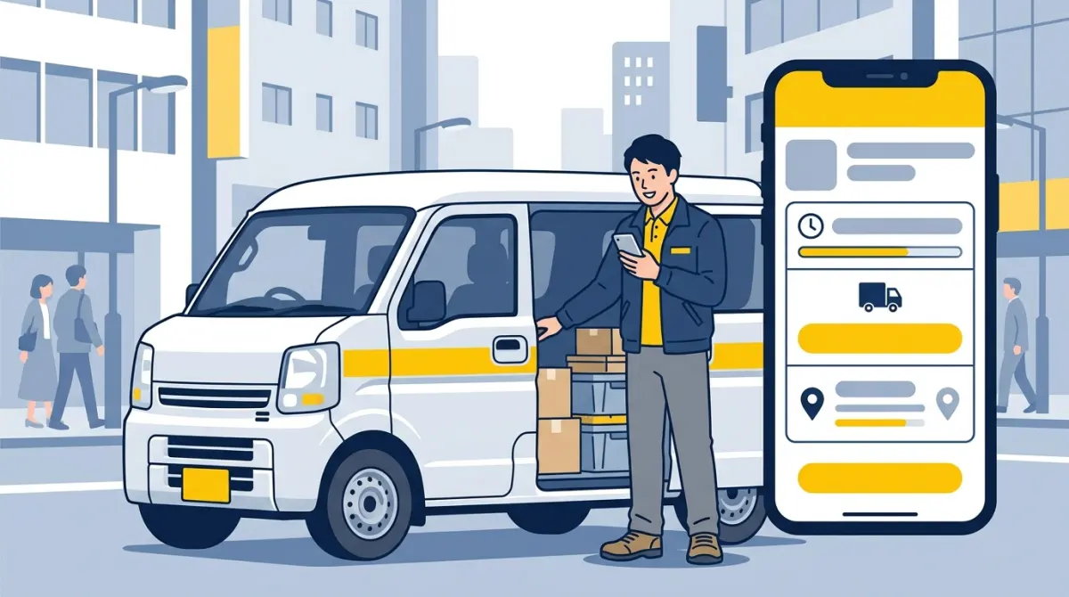 軽マッチのアプリでスポット便の案件を受注する軽貨物ドライバー