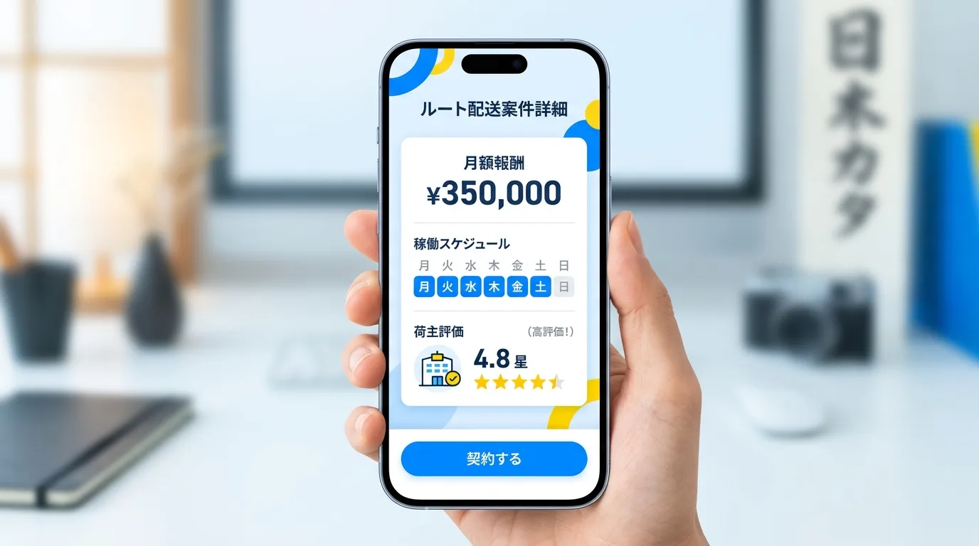 軽マッチアプリ ルート便案件検索画面