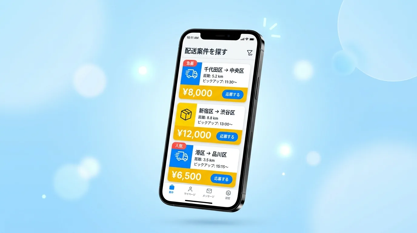 軽マッチアプリ スポット案件検索画面