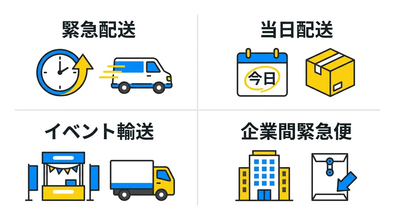軽貨物スポット案件の種類（緊急便・当日配送・チャーター型など）